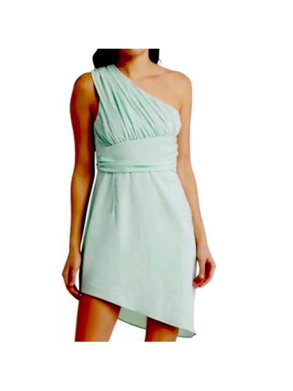 Area Stars One-Shoulder Asymmetric Mini Dress in Mint